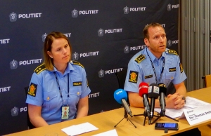 Politioverbetjent Cecilie J. Sandbakken og politiinspektør Per Thomas Omholt