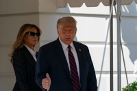 President Donald Trump og kona Melania ved Det hvite hus tidligere denne uken.