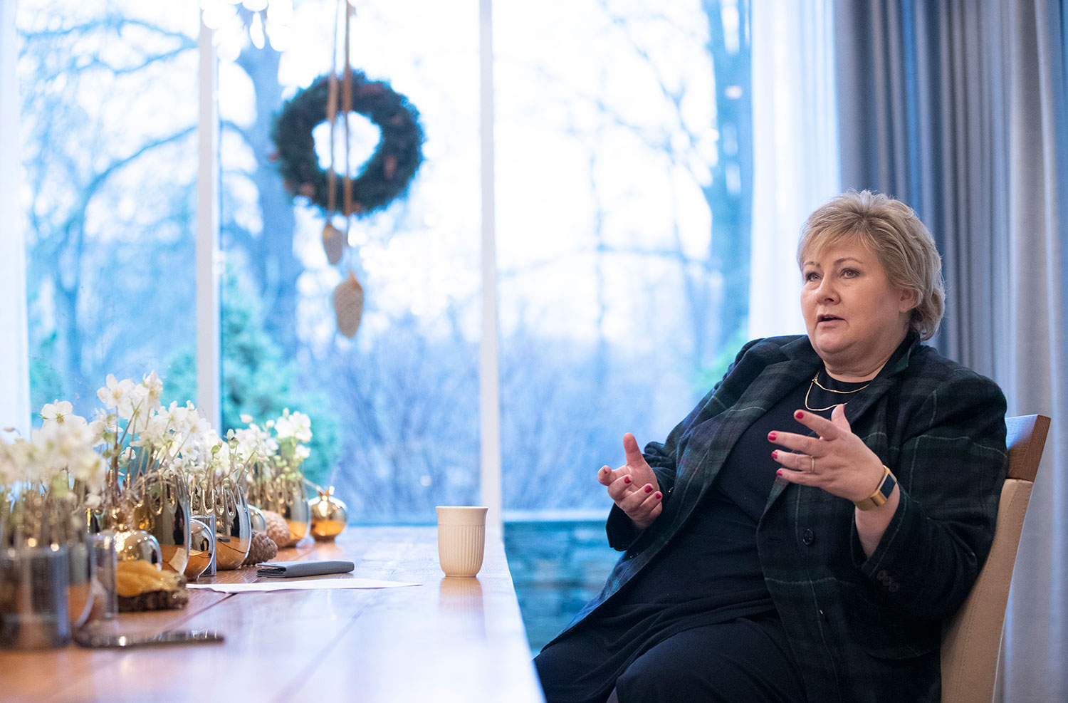 Statsminister Erna Solberg (H) er urolig for at julehøytiden skal føre til økt smittespredning i Norge. 