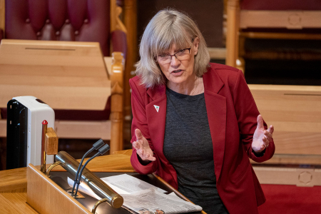 SVs Karin Andersen (SV) her under en tidligere muntlig spørretime på Stortinget. 