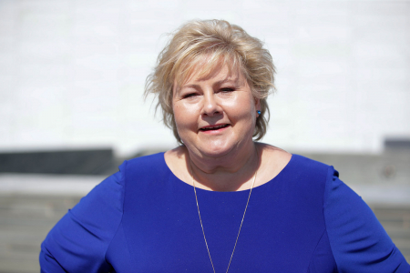 Statsminister og Høyre-leder Erna Solberg starter torsdag sommerens valgkampinnspurt  i Hønefoss